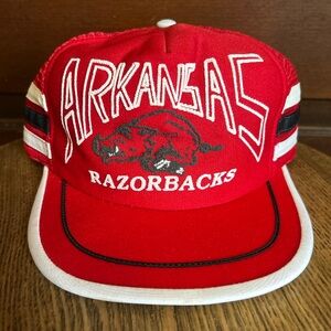 Vintage 1970s Arkansas Razorbacks 3 Stripe Mesh SnapBack Hat/Cap RARE